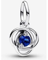 PANDORA - September Birthstone Eternity Circle Dangle Charm - Lyst