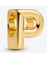 PANDORA - Letter P Alphabet Charm - Lyst