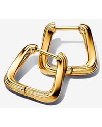 PANDORA - Twisted Triangle Small Hoop Earrings - Lyst