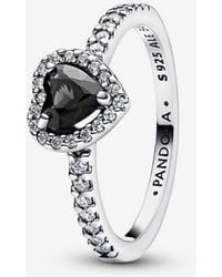 PANDORA - Elevated Heart Ring - Lyst