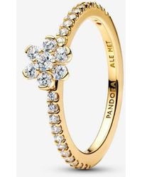PANDORA - Sparkling Flower Ring - Lyst