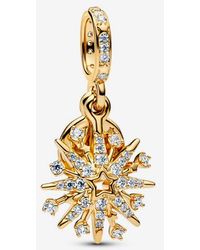 PANDORA - Sparkling Firework Double Dangle Charm - Lyst