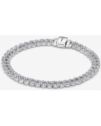 PANDORA - Timeless Pavé Chain Bracelet - Lyst