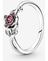 PANDORA - Disney Beauty And The Beast Rose Ring - Lyst