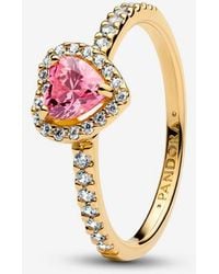 PANDORA - Elevated Heart Ring - Lyst