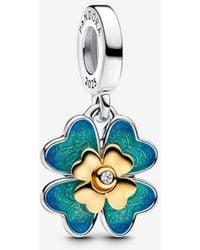 PANDORA - Spinnable Four Leaf Clover Lab-Grown Diamond Dangle Charm - Lyst