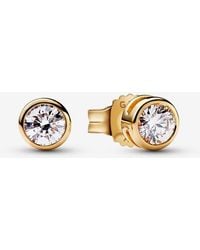 PANDORA - Era Bezel 14K Lab-Grown Diamond Earrings - Lyst