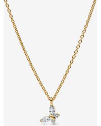PANDORA - Butterfly Pendant Necklace - Lyst