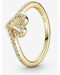 PANDORA - Timeless Wish Sparkling Heart Ring - Lyst