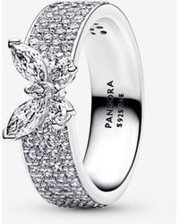 PANDORA - Sparkling Butterfly Bold Ring - Lyst