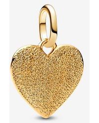 PANDORA - Engravable Heart Medallion Charm - Lyst