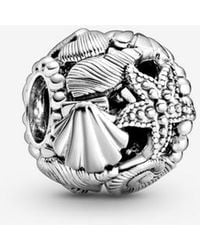 PANDORA - Openwork Starfish, Shells & Hearts Charm - Lyst