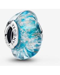 PANDORA - Murano Glass & Glitter Charm - Lyst