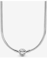 PANDORA - Moments Sterling Silver Necklace - Lyst