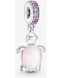 PANDORA - Murano Glass Sea Turtle Dangle Charm - Lyst