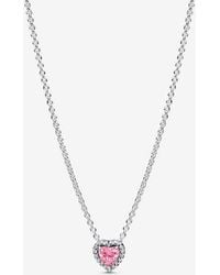 PANDORA - Elevated Heart Necklace - Lyst