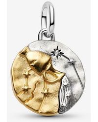 PANDORA - Aquarius Zodiac Medallion Charm - Lyst