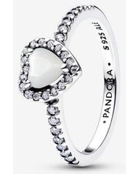 PANDORA - Elevated Heart Ring - Lyst