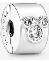 PANDORA - Disney Mickey Mouse Sparkling Head Silhouette Dangle Charm - Lyst