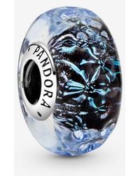 PANDORA - Wavy Dark Murano Glass Ocean Charm - Lyst