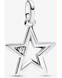 PANDORA - Me Sparkling Star Medallion Charm - Lyst