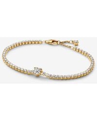 PANDORA - Sparkling Heart Tennis Bracelet - Lyst
