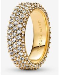 PANDORA - Timeless Pavé Triple-row Ring - Lyst