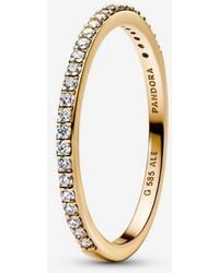 PANDORA - Era 14K Lab-Grown Diamond Half Eternity Pavé Band Ring - Lyst
