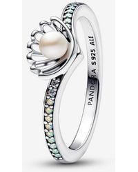 PANDORA - Disney Princess Ariel Shell Treated Freshwater Cultured Pearl Ring - Lyst