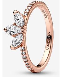 PANDORA - Rectangular Bars Sparkling Pavé Ring - Lyst