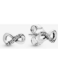 PANDORA - Moments 14k Rose Gold-plated Asymmetrical Heart Hoop Earrings - Lyst