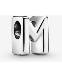 PANDORA - Letter M Alphabet Charm - Lyst