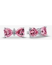 PANDORA - Bow Stud Earrings - Lyst