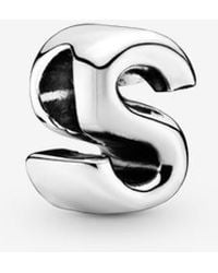 PANDORA - Letter S Alphabet Charm - Lyst