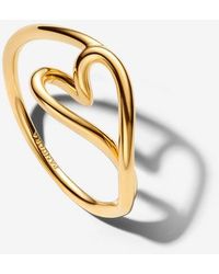 PANDORA - Organically Shaped Heart Small Ring - Lyst