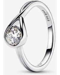 PANDORA - Infinite Sterling Lab-Grown Diamond Ring - Lyst