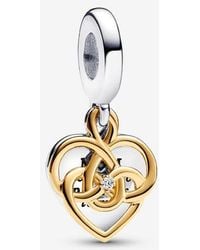 PANDORA - Lab-Grown Diamond Engravable Mum Double Dangle Charm - Lyst