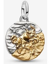 PANDORA - Taurus Zodiac Medallion Charm - Lyst
