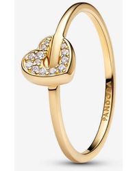PANDORA - Talisman 14K Lab-Grown Diamond Pavé Heart Ring - Lyst