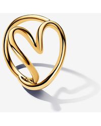 PANDORA - Organically Shaped Heart Ring - Lyst