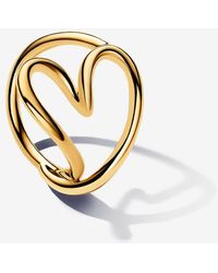 PANDORA - Organically Shaped Heart Ring - Lyst