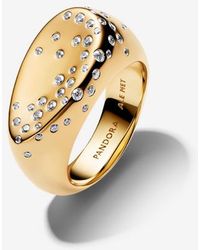 PANDORA - Stone-Set Oval Domed Signet Ring - Lyst