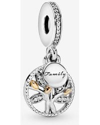 PANDORA - Sparkling Family Tree Dangle Charm - Lyst