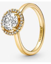 PANDORA - Sparkling Round Halo Ring - Lyst