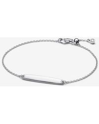 PANDORA - Engravable Bar Chain Bracelet - Lyst