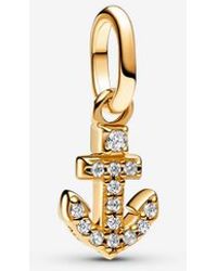 PANDORA - Anchor Mini Dangle Charm - Lyst