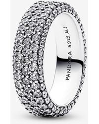 PANDORA - Timeless Pavé Triple-row Ring - Lyst