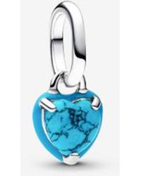 PANDORA - Coloured Heart Mini Dangle Charm - Lyst