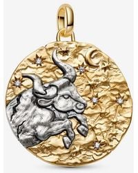 PANDORA - Taurus Zodiac Oversized Medallion Charm - Lyst