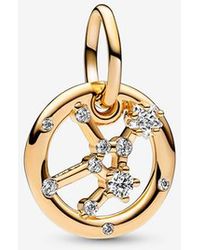 PANDORA - Moments Sternzeichen Jungfrau Charm-Anhänger aus Sterling Silber mit 14 Karat vergoldeter Metalllegierung - Lyst